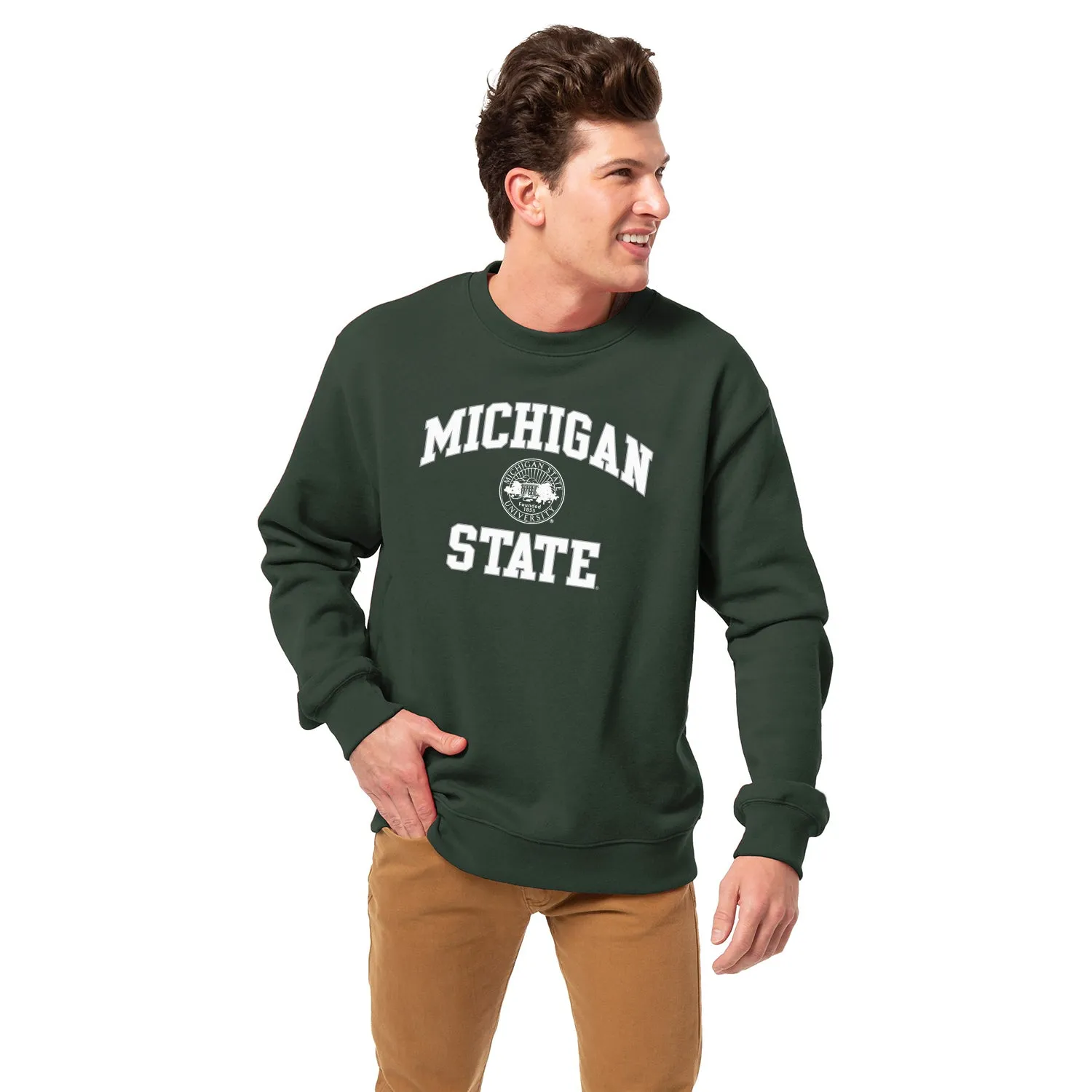Michigan State University Heritage Crewneck Sweatshirt (Hunter Green) sold by Barnesmith product image thumbnail 2