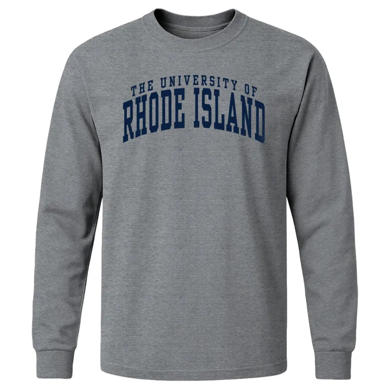 University of Rhode Island Classic Long Sleeve T-Shirt (Charcoal Grey) sold by Barnesmith