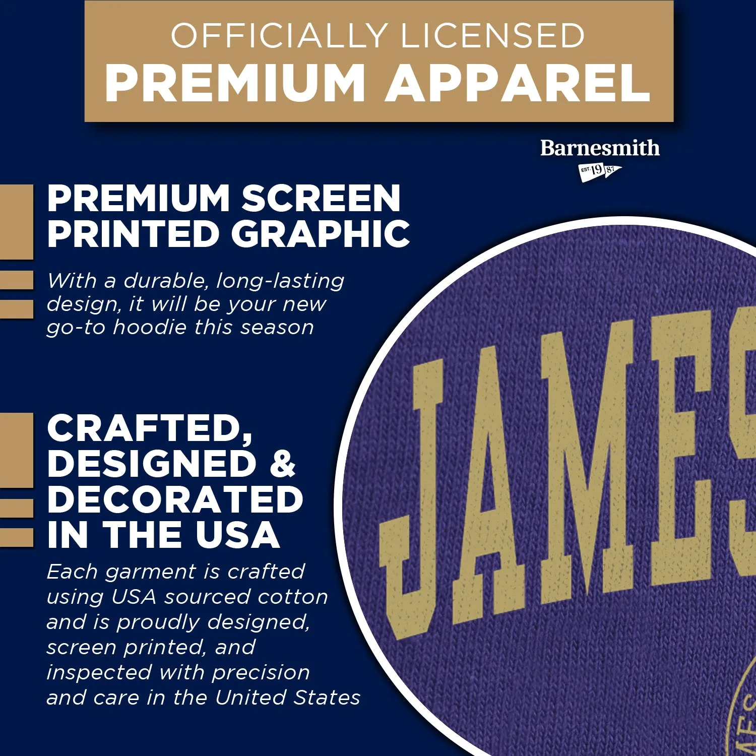 James Madison University Heritage Hooded Sweatshirt (Purple) sold by Barnesmith product image thumbnail 4