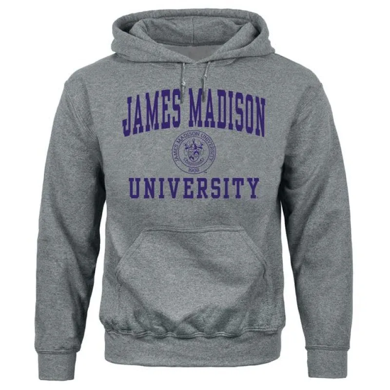 James Madison University Heritage Hooded Sweatshirt (Charcoal Grey) sold by Barnesmith
