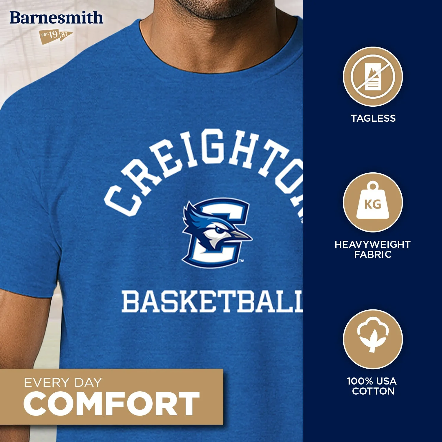 Creighton University Basketball T-Shirt (Royal Blue) sold by Barnesmith product image thumbnail 3