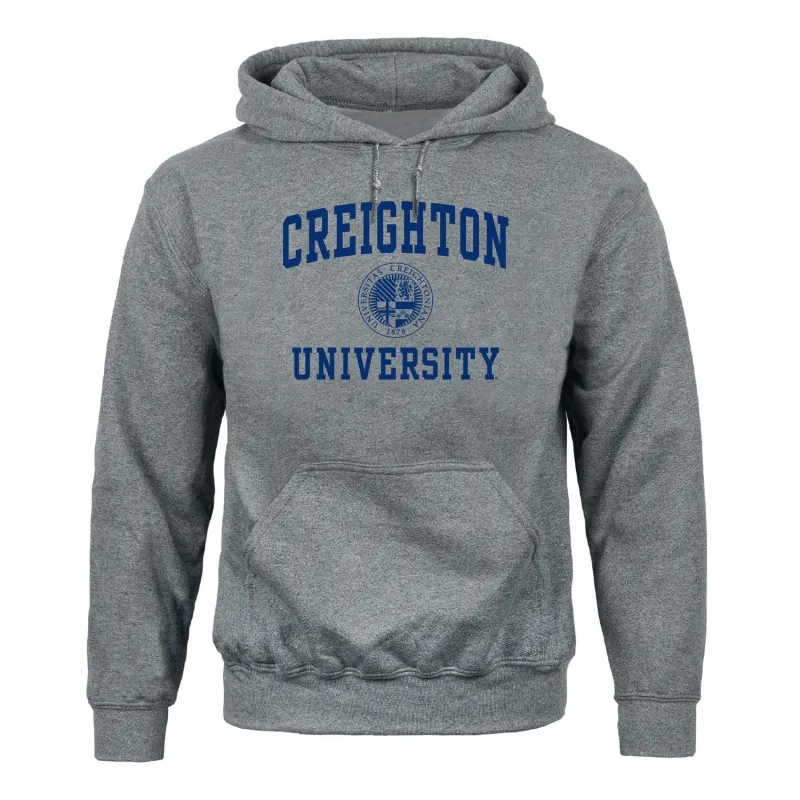 Creighton University Heritage Hooded Sweatshirt (Charcoal Grey) sold by Barnesmith