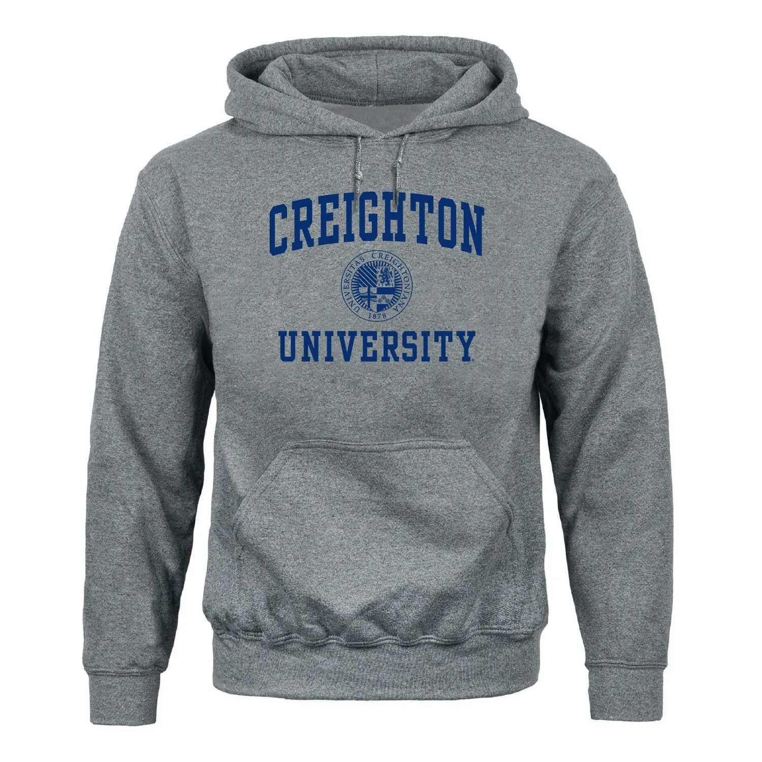 Creighton University Heritage Hooded Sweatshirt (Charcoal Grey) sold by Barnesmith
