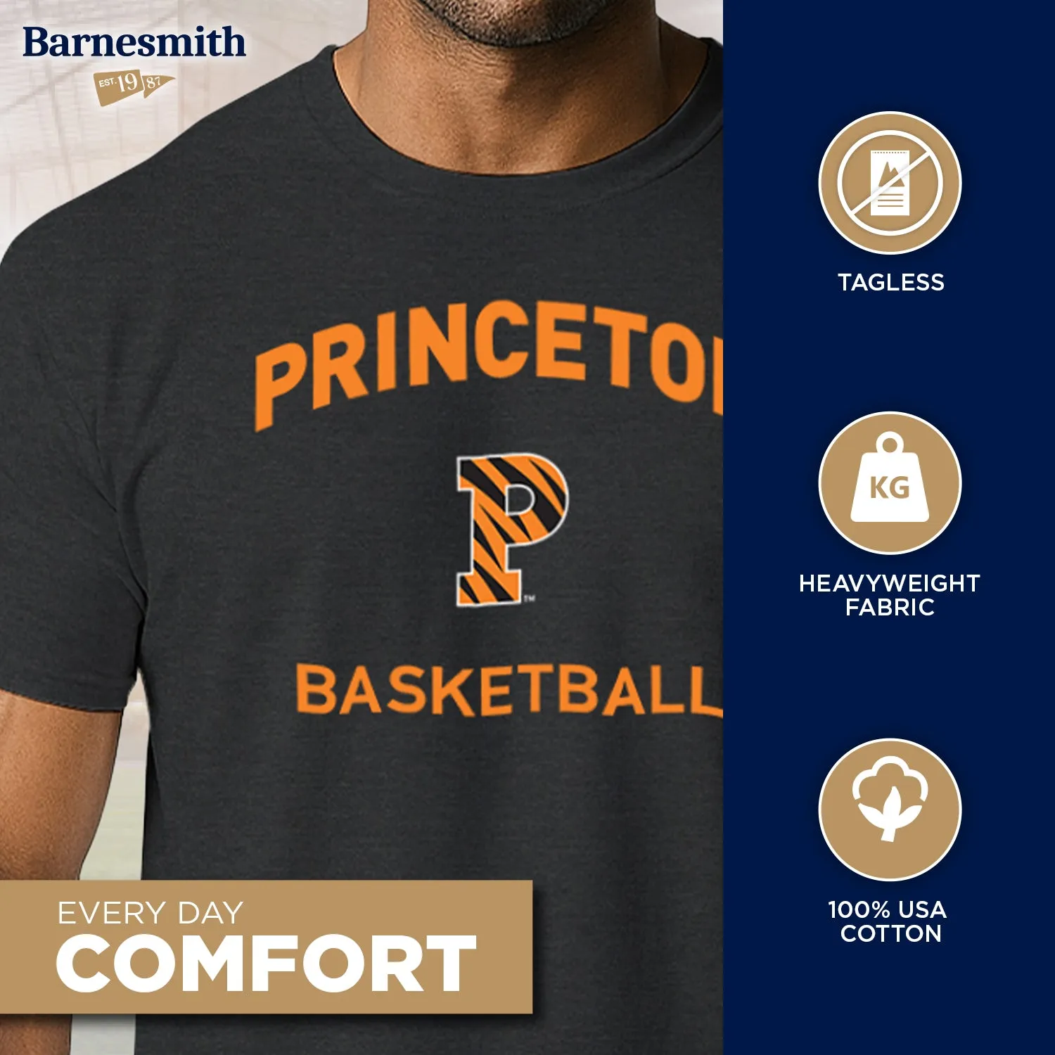 Princeton University Basketball T-Shirt (Black) sold by Barnesmith product image thumbnail 3