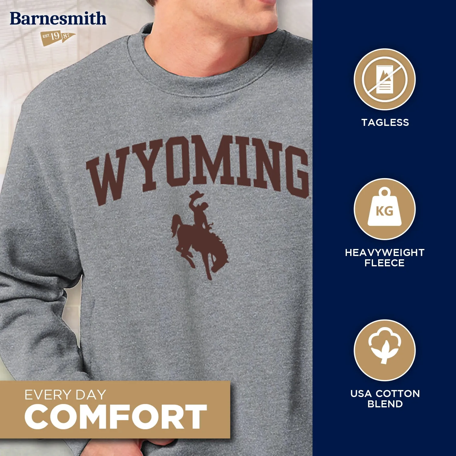 University of Wyoming Spirit Sweatshirt (Charcoal) sold by Barnesmith product image thumbnail 3