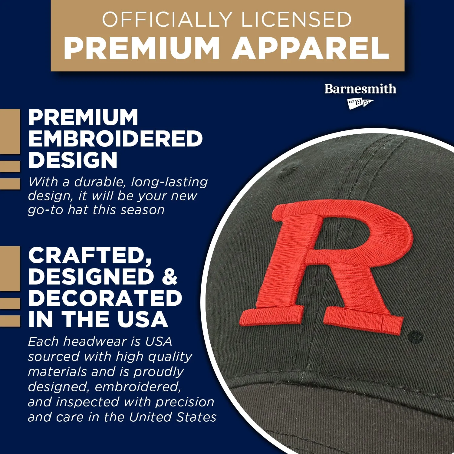 Rutgers University Spirit Baseball Hat One-Size (Black) sold by Barnesmith product image thumbnail 4