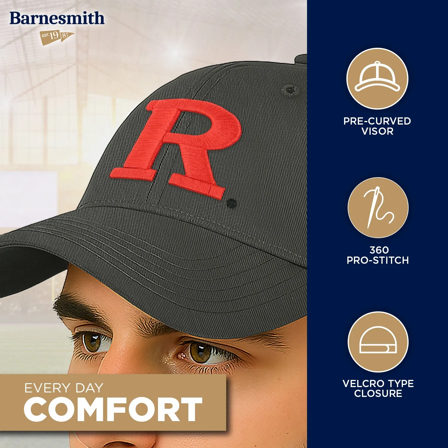 Rutgers University Spirit Baseball Hat One-Size (Black) sold by Barnesmith product image thumbnail 3