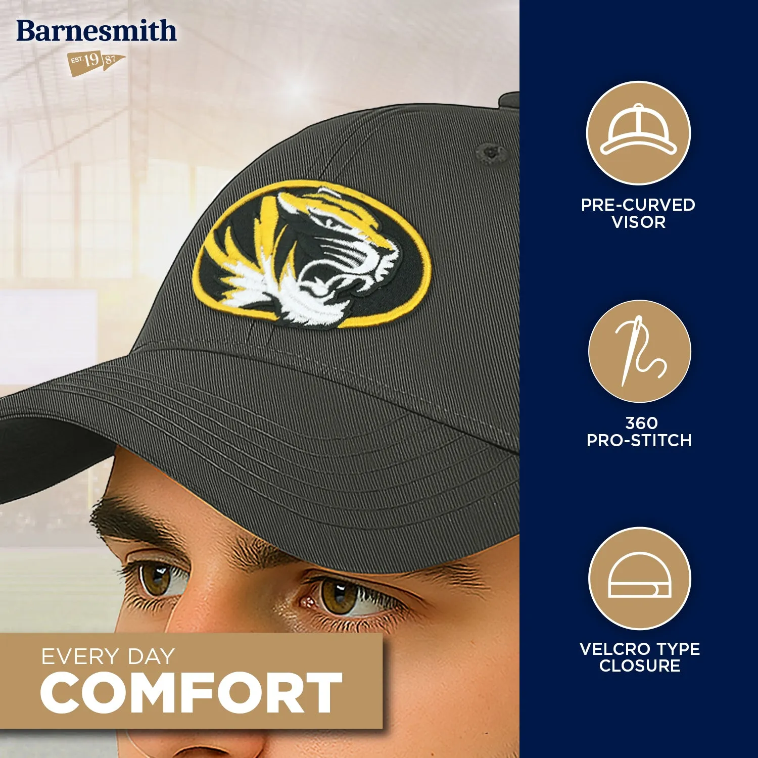 University of Missouri Spirit Baseball Hat One-Size (Black) sold by Barnesmith product image thumbnail 3