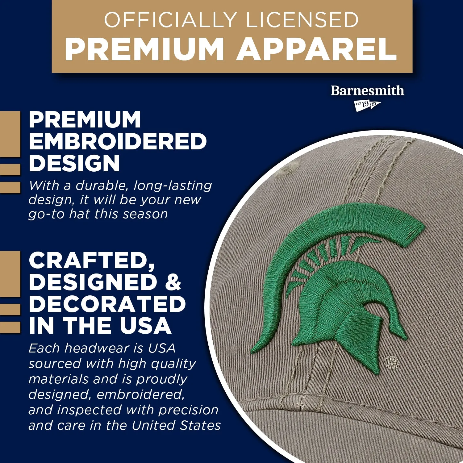 Michigan State University Spirit Baseball Hat One-Size (Grey) sold by Barnesmith product image thumbnail 4