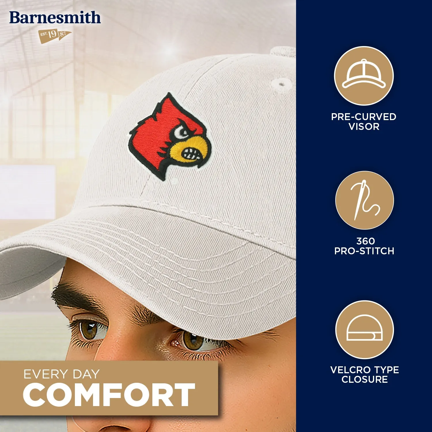 University of Louisville Spirit Baseball Hat One-Size (White) sold by Barnesmith product image thumbnail 3