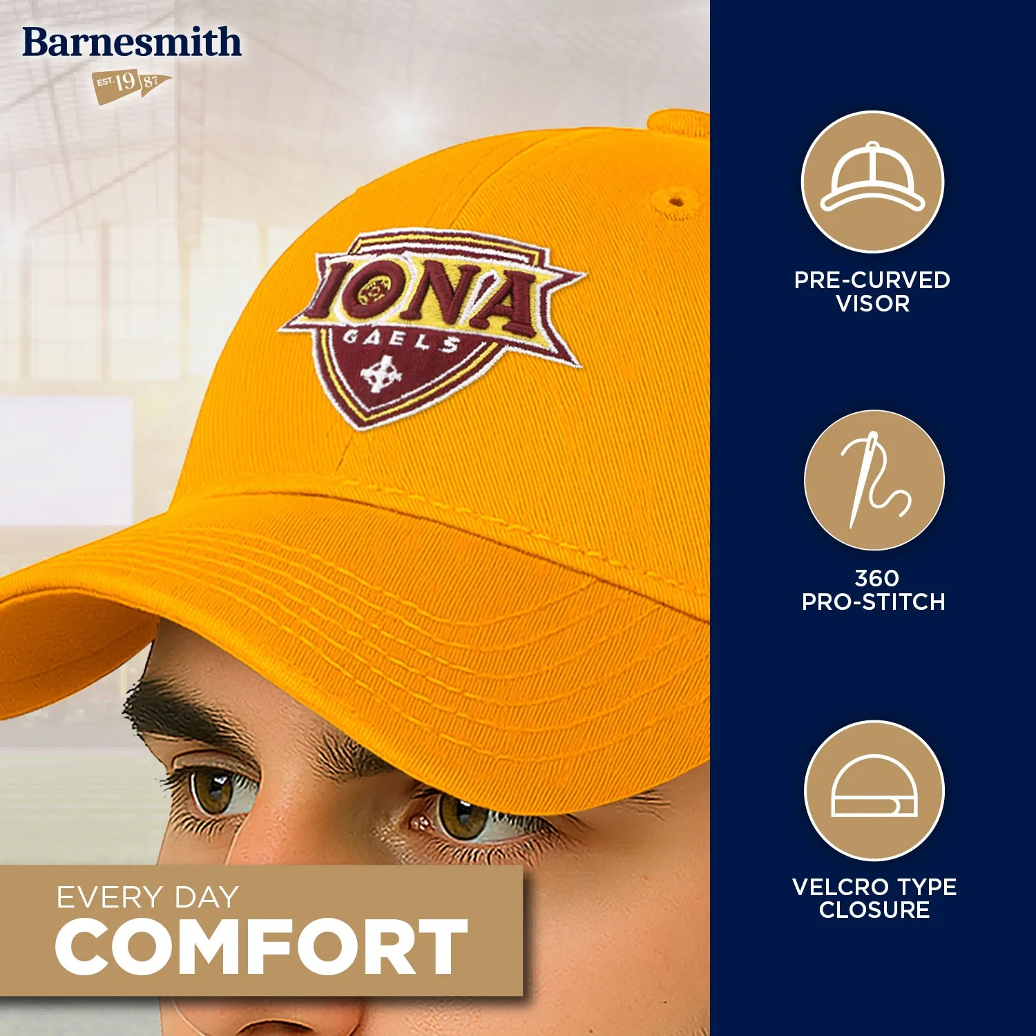 Iona University Spirit Baseball Hat One-Size (Autumn Blaze) sold by Barnesmith product image thumbnail 3