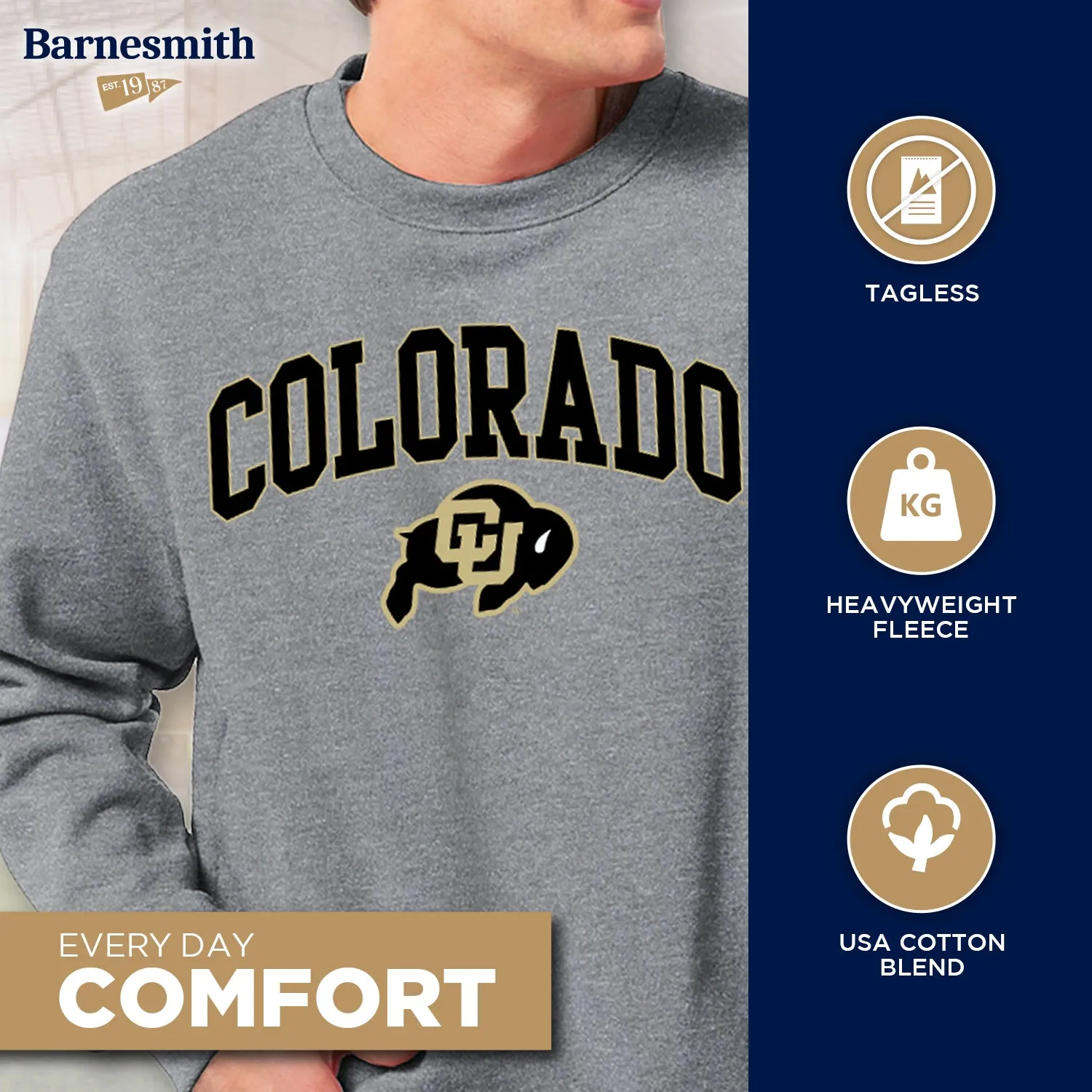 University of Colorado Spirit Sweatshirt (Charcoal) sold by Barnesmith product image thumbnail 3