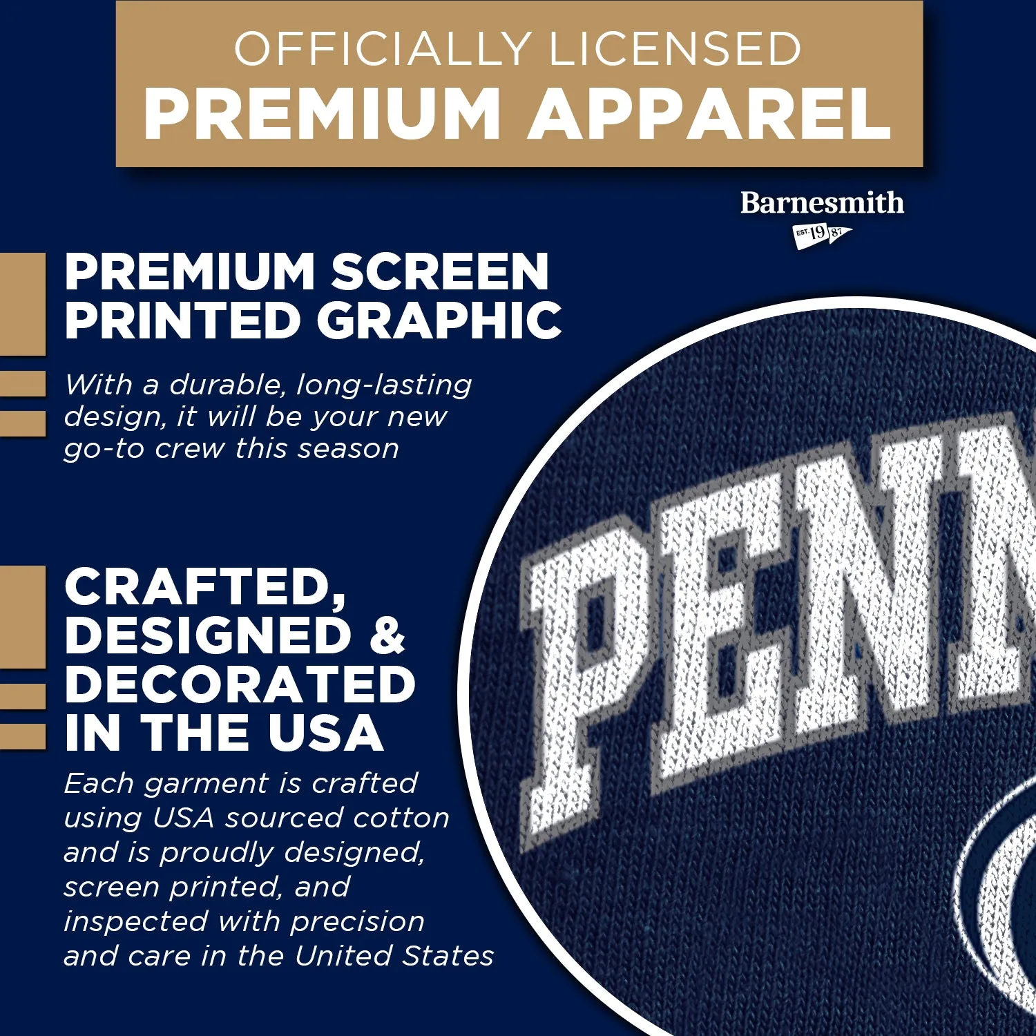 Pennsylvania State University Spirit Sweatshirt (Navy) sold by Barnesmith product image thumbnail 4