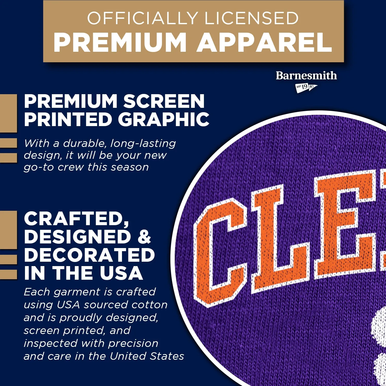 Clemson University Spirit Sweatshirt (Purple) sold by Barnesmith product image thumbnail 4