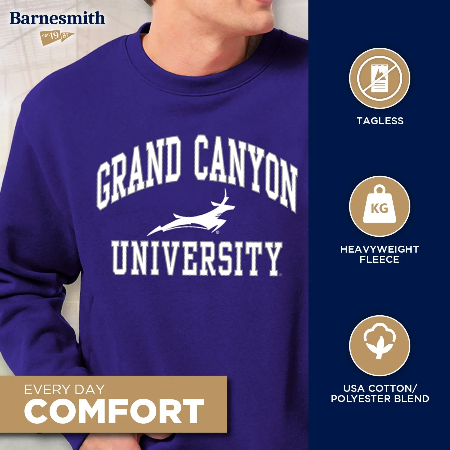 Grand Canyon University Spirit Sweatshirt (Purple) sold by Barnesmith product image thumbnail 3