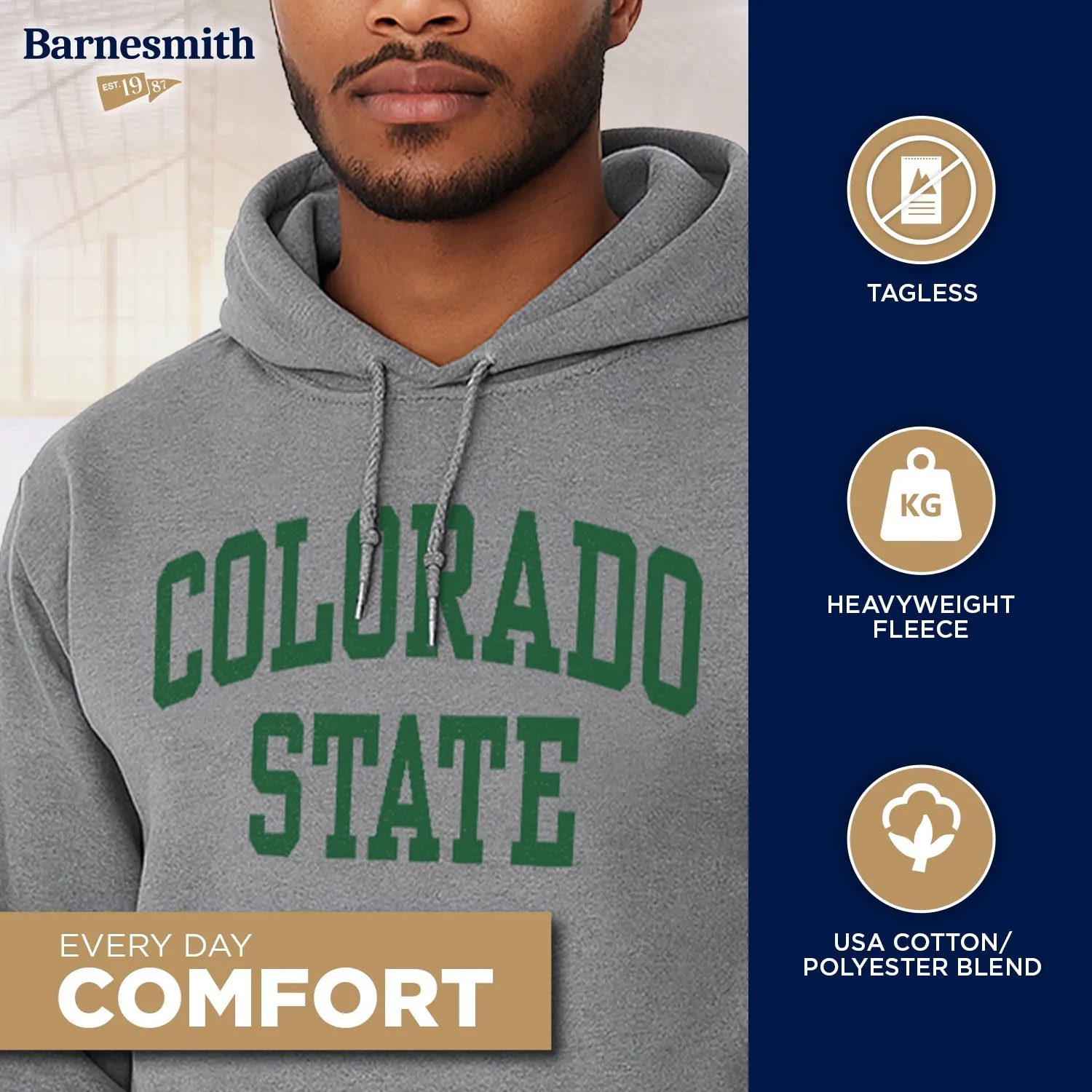 Colorado State University Classic Hood (Charcoal) sold by Barnesmith product image thumbnail 3
