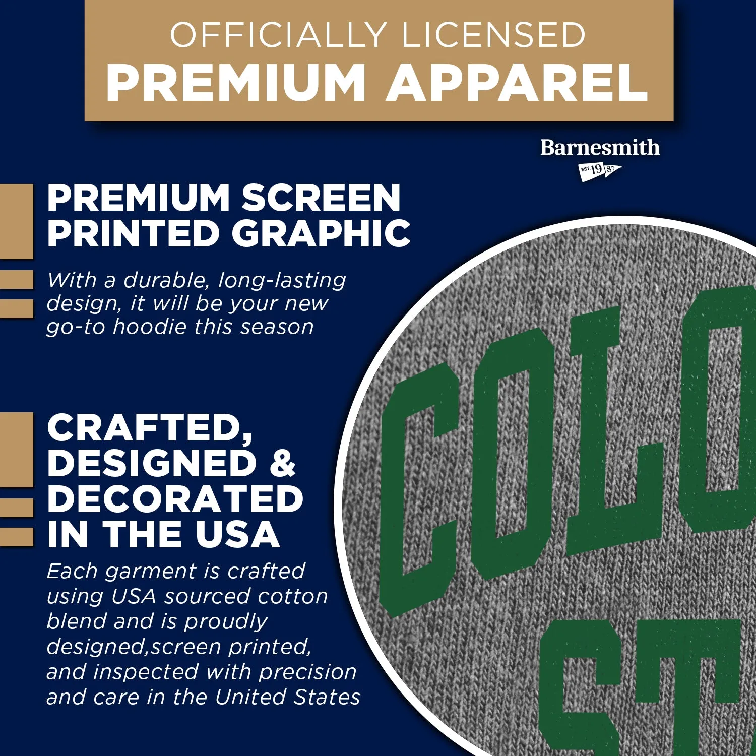 Colorado State University Classic Hood (Charcoal) sold by Barnesmith product image thumbnail 4