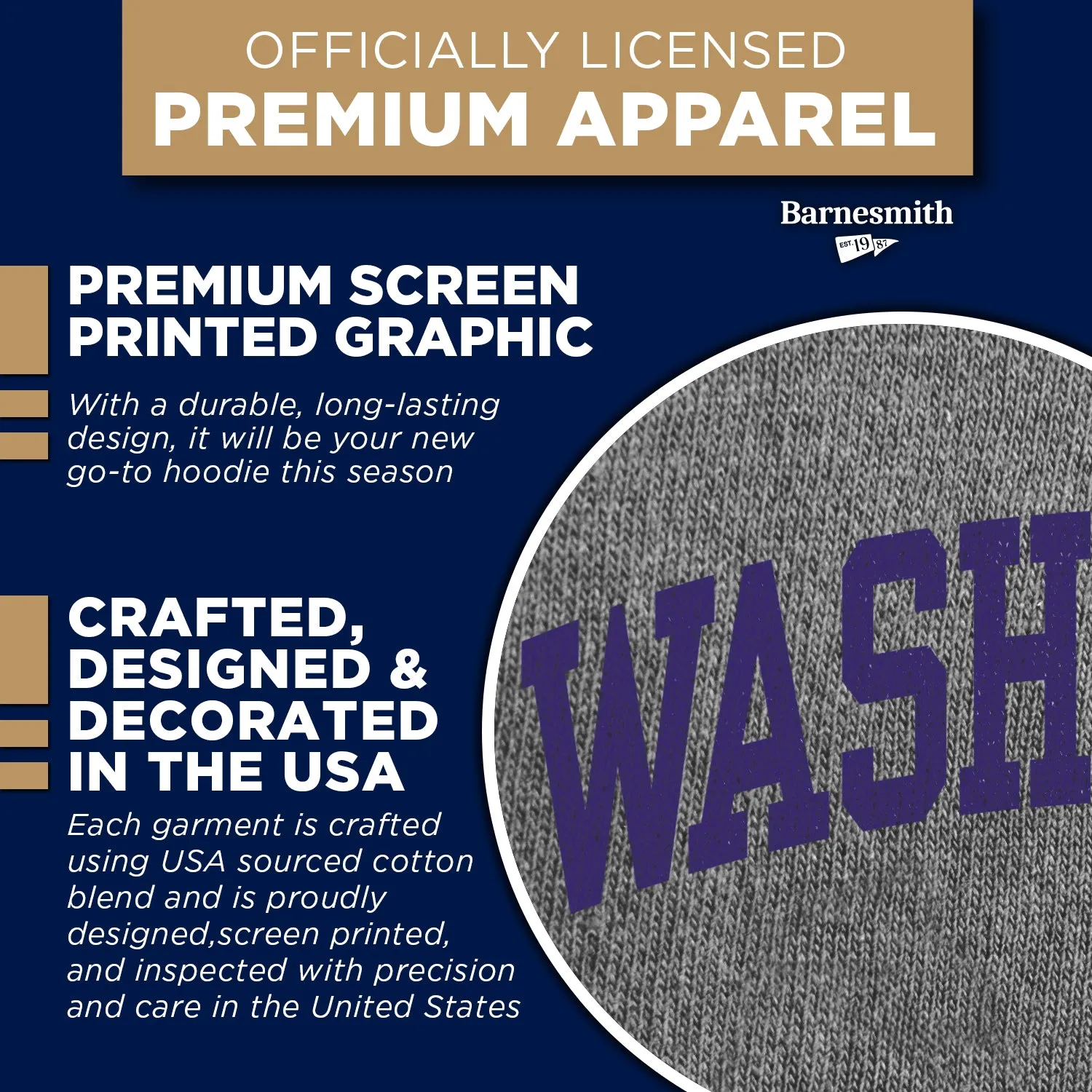 University of Washington Classic Hood (Charcoal) sold by Barnesmith product image thumbnail 4