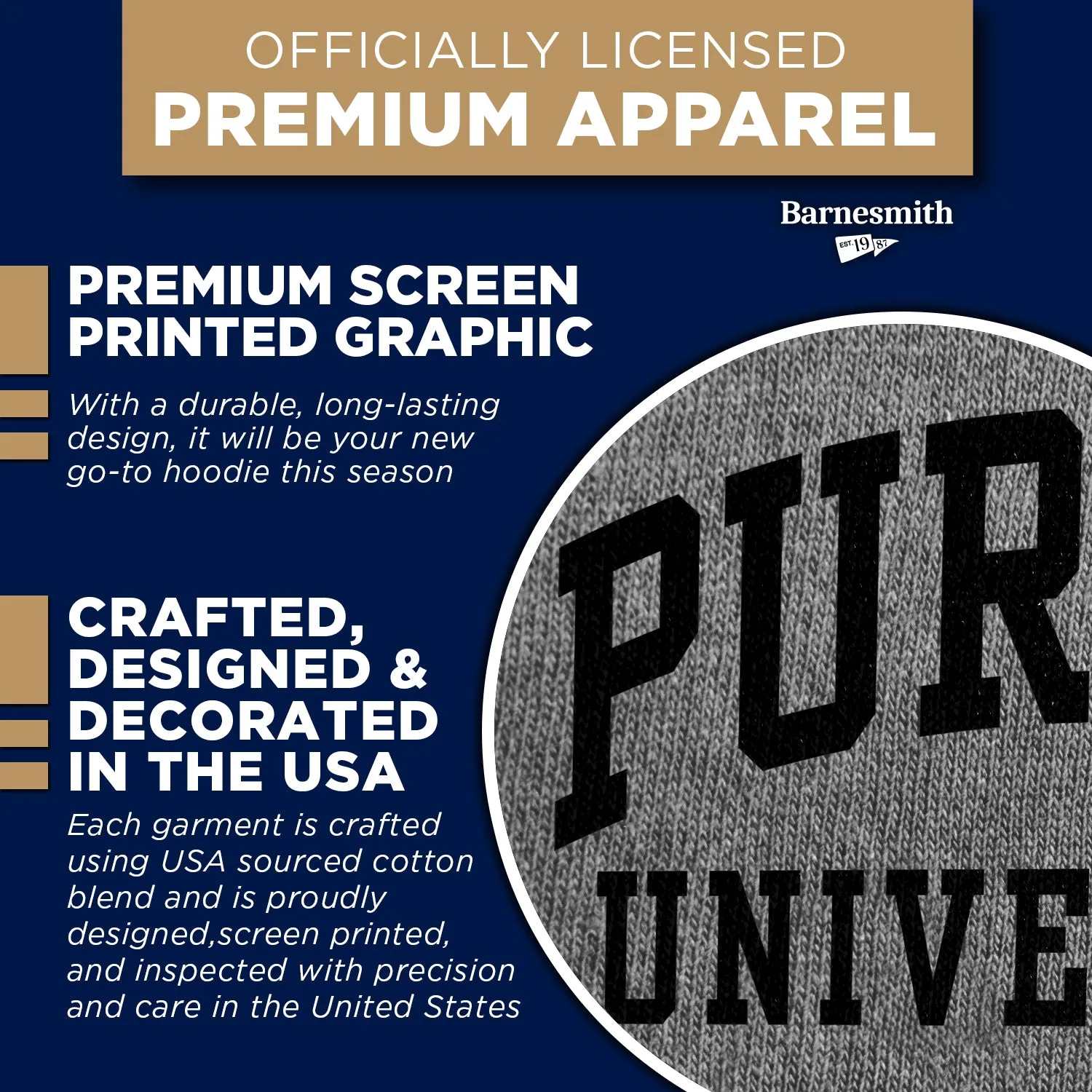 Purdue University Classic Hood (Charcoal) sold by Barnesmith product image thumbnail 4