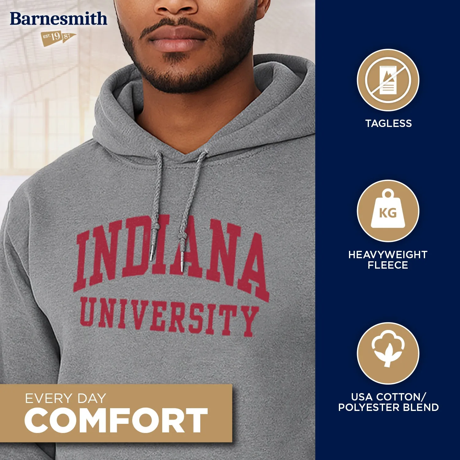 Indiana University Classic Hood (Charcoal) sold by Barnesmith product image thumbnail 3