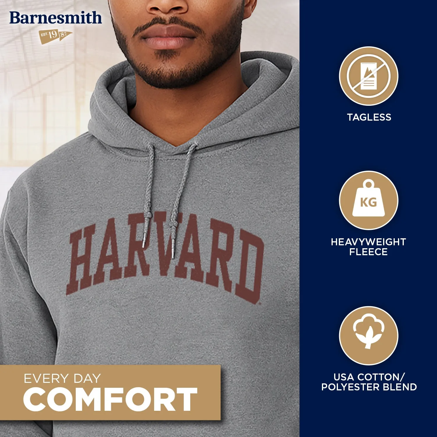 Harvard University Classic Hood (Charcoal) sold by Barnesmith product image thumbnail 3