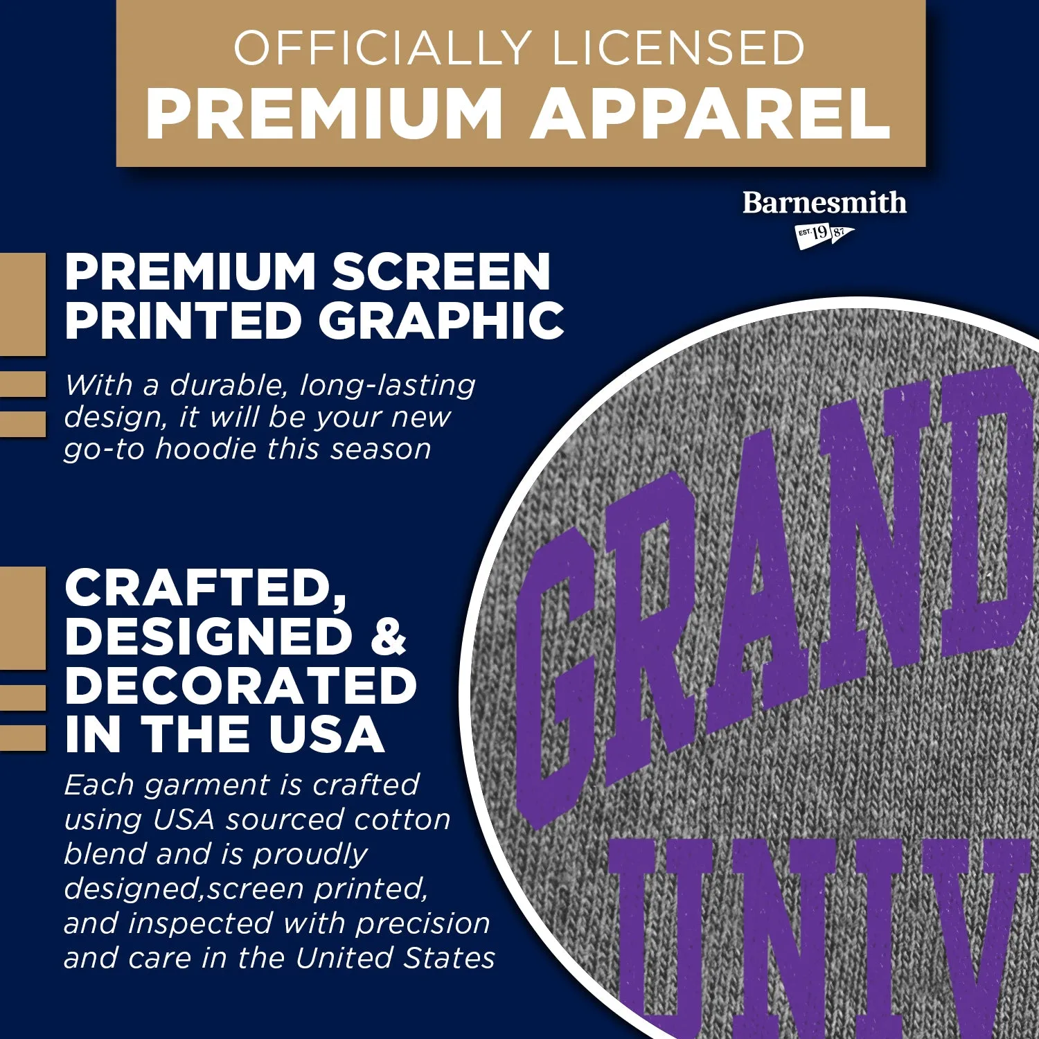 Grand Canyon University Classic Hood (Charcoal) sold by Barnesmith product image thumbnail 4