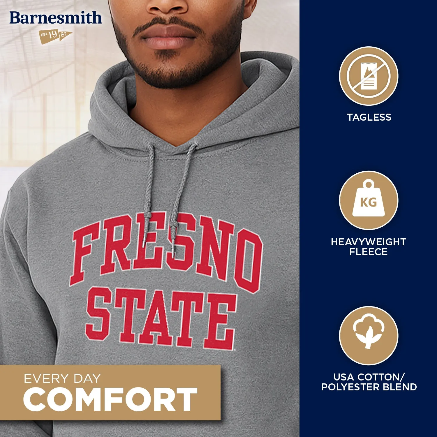 California State University, Fresno Classic Hood (Charcoal) sold by Barnesmith product image thumbnail 3