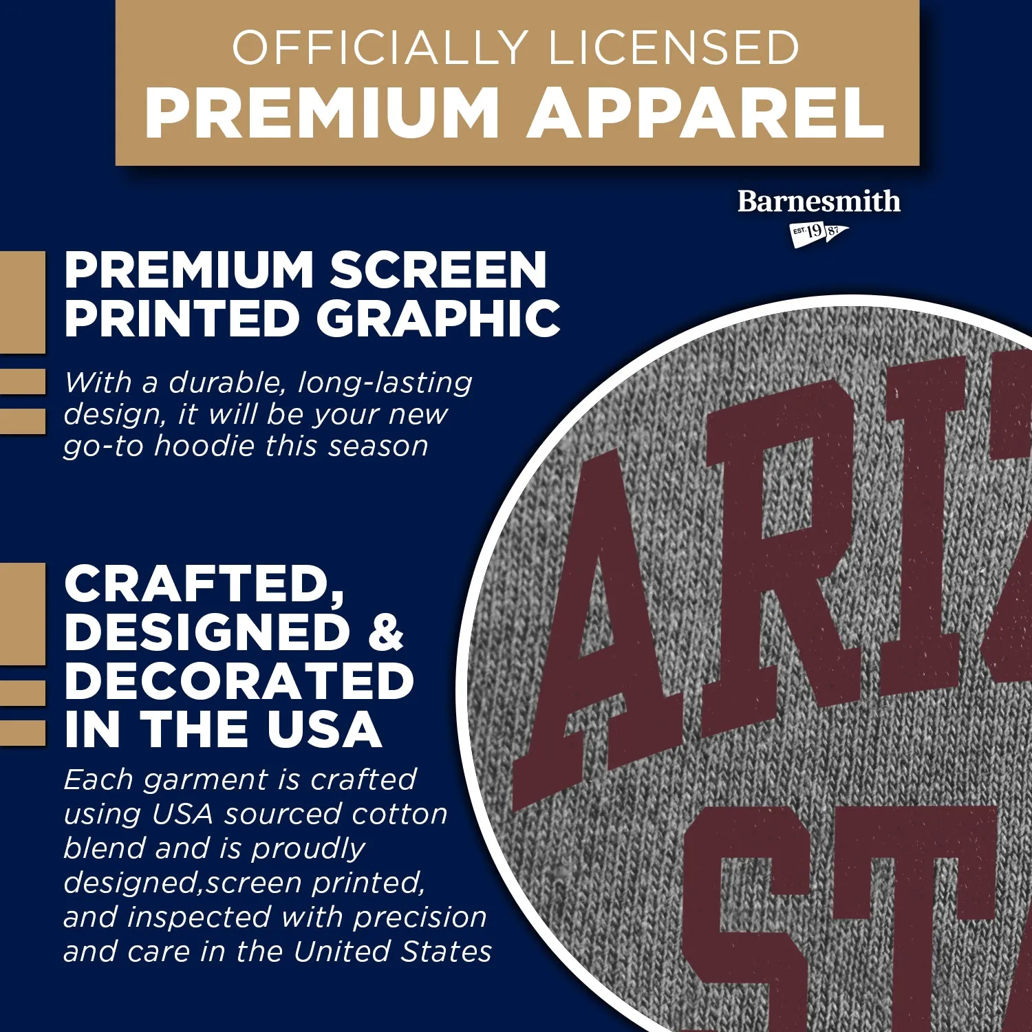 Arizona State University Classic Hood (Charcoal) sold by Barnesmith product image thumbnail 4