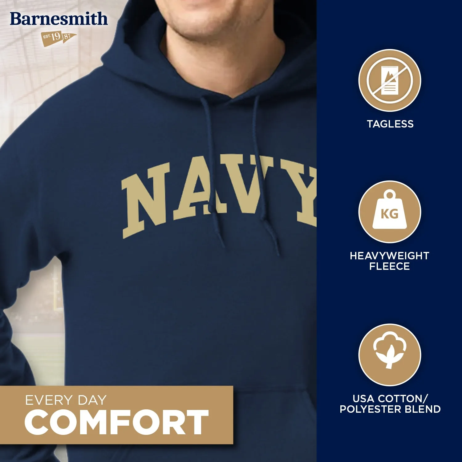 US Naval Academy (Navy) Classic Hood (Navy) sold by Barnesmith product image thumbnail 3
