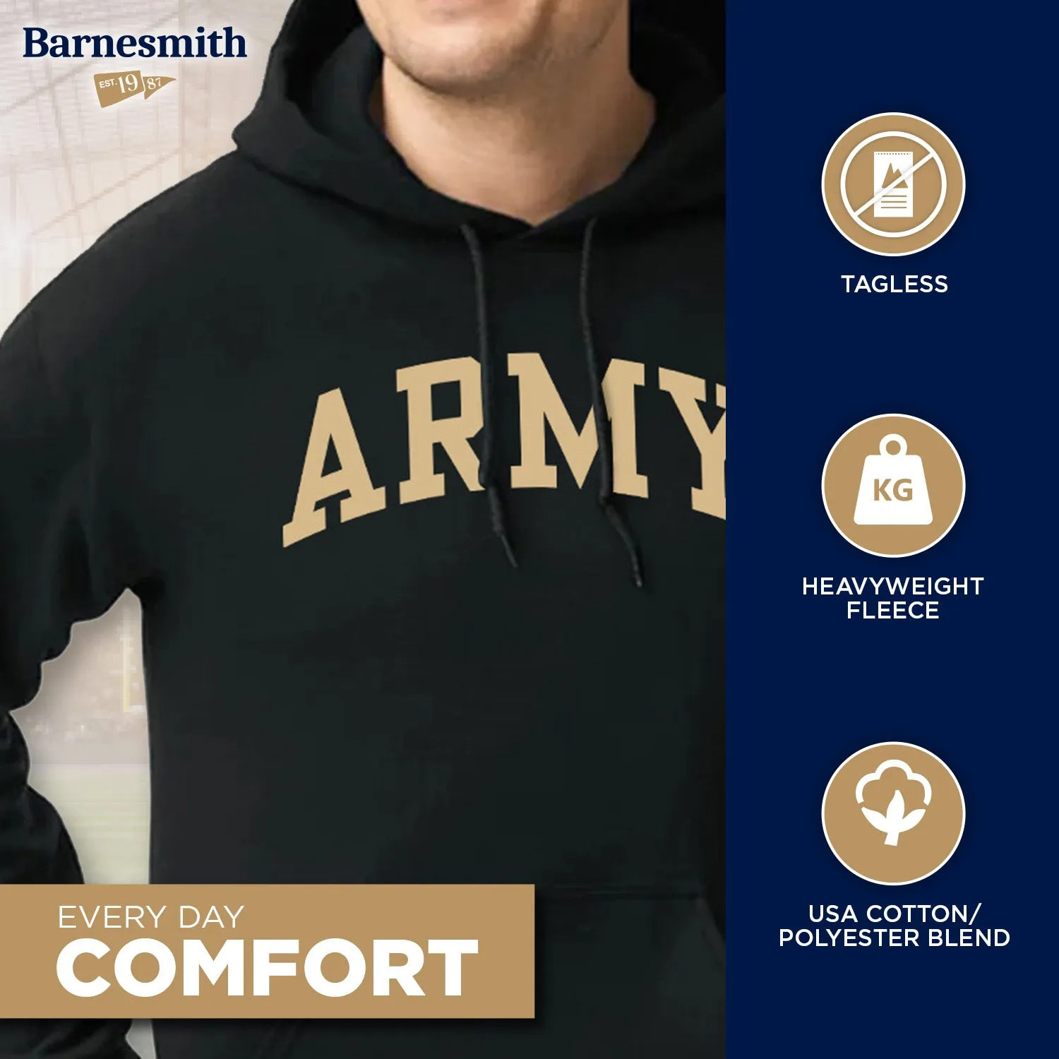 US Military Academy (Army) Classic Hood (Black) sold by Barnesmith product image thumbnail 3