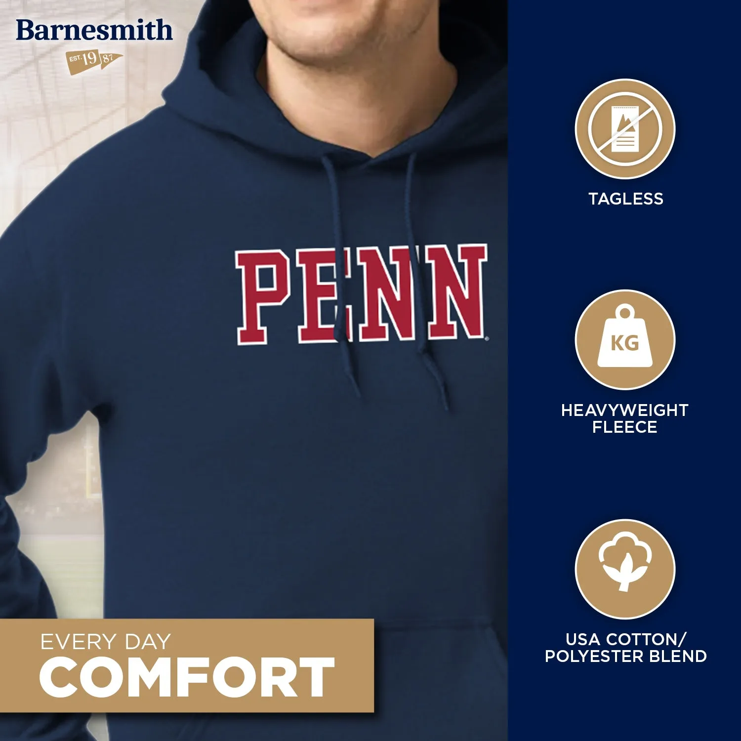 University of Pennsylvania Classic Hood (Navy) sold by Barnesmith product image thumbnail 3