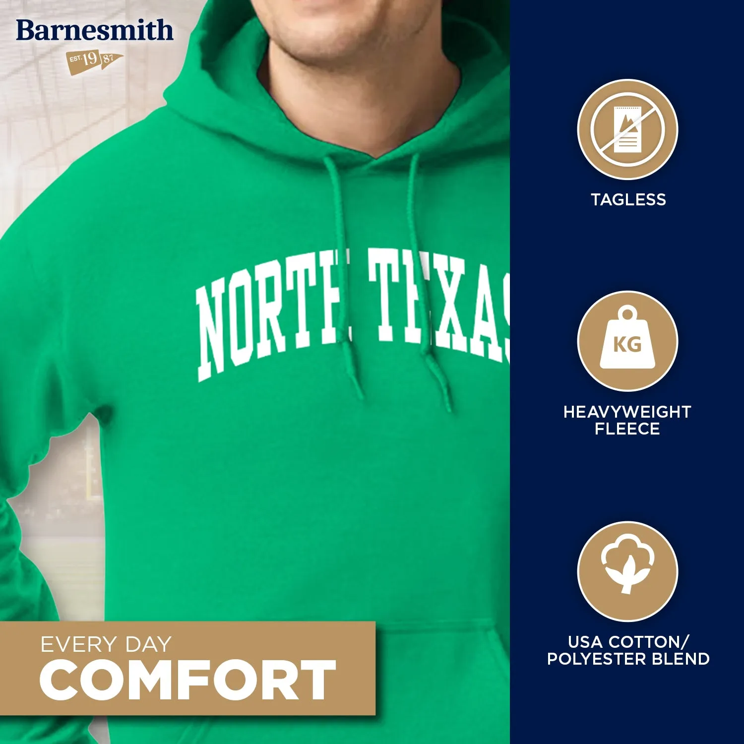 University of North Texas Classic Hood (Green) sold by Barnesmith product image thumbnail 3