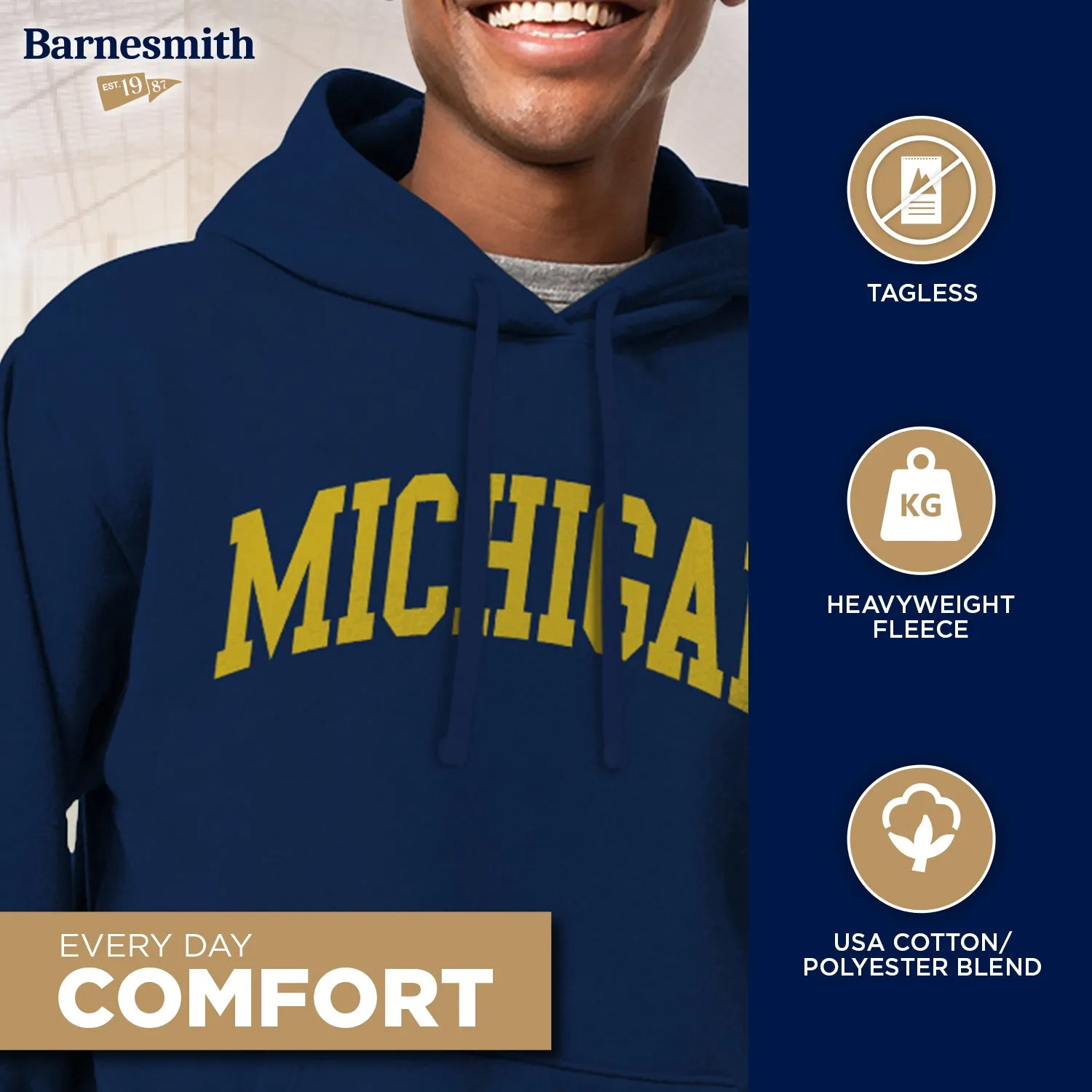 University of Michigan Classic Hood (Navy) sold by Barnesmith product image thumbnail 3