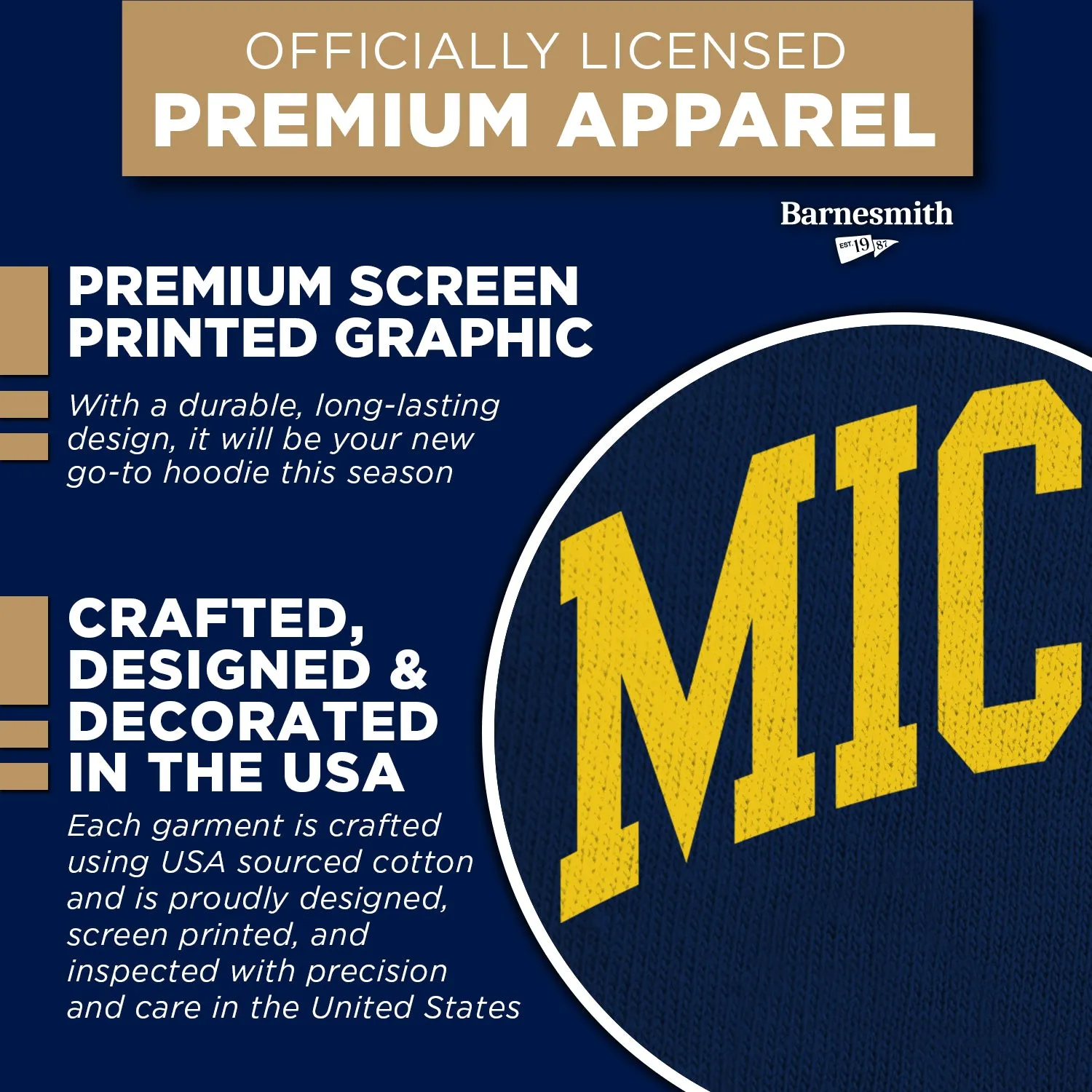 University of Michigan Classic Hood (Navy) sold by Barnesmith product image thumbnail 4