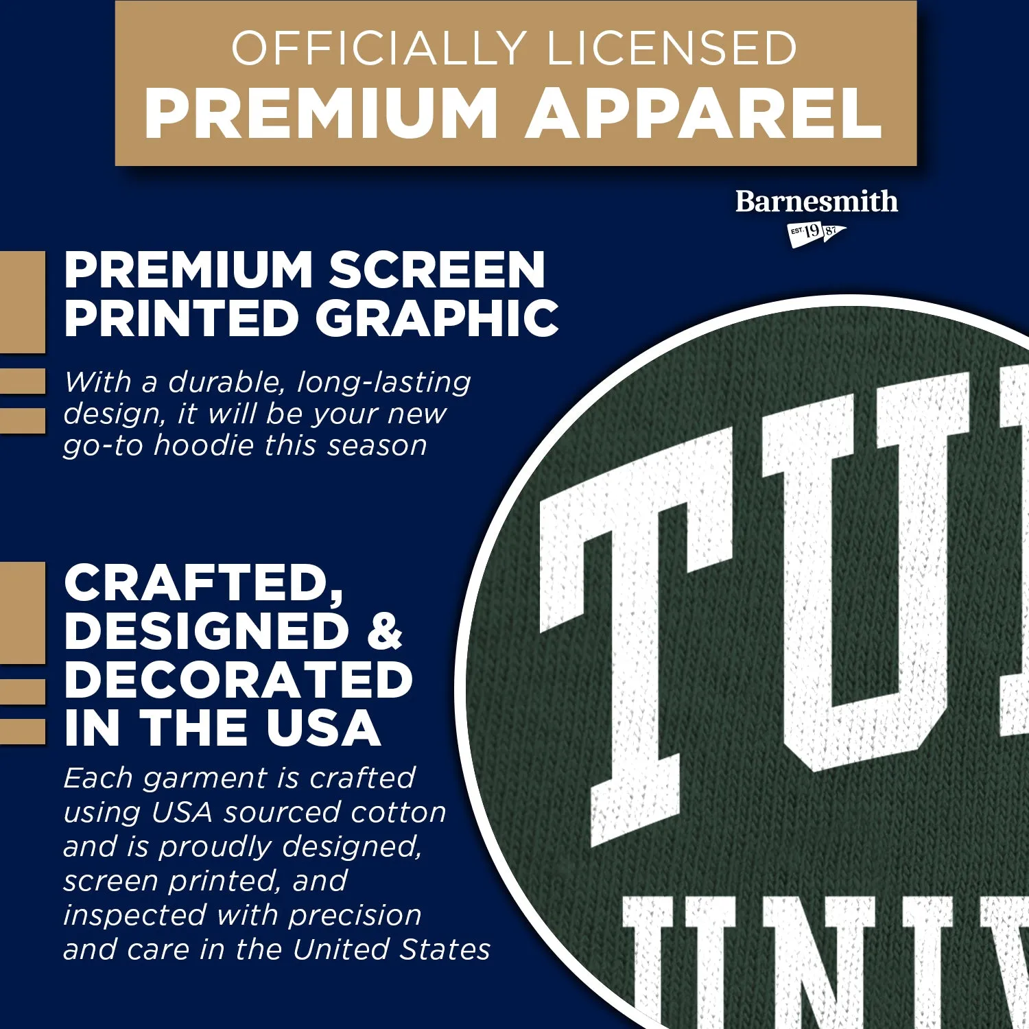 Tulane University Classic Hood (Hunter Green) sold by Barnesmith product image thumbnail 4