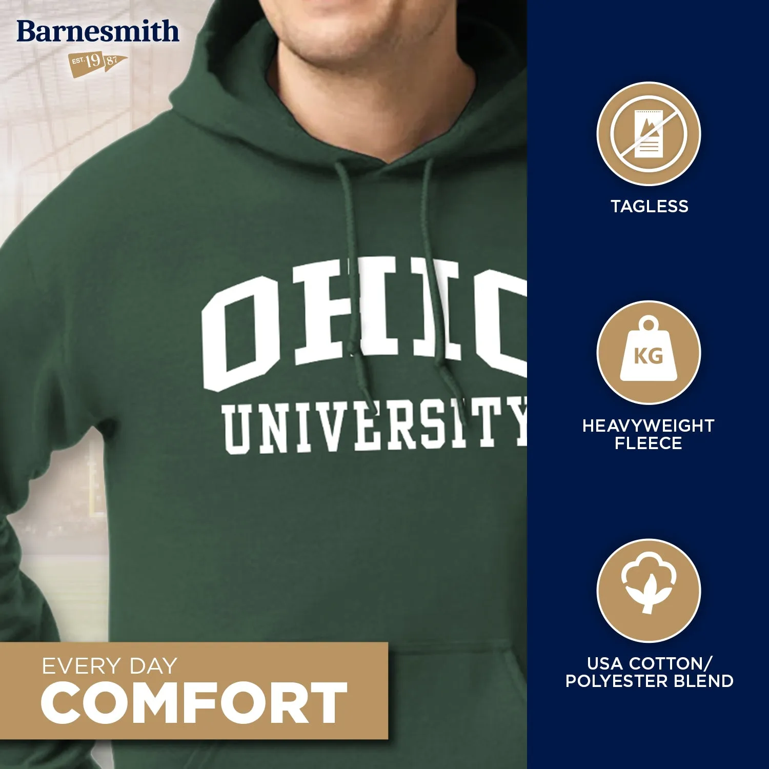 Ohio University Classic Hood (Hunter Green) sold by Barnesmith product image thumbnail 3