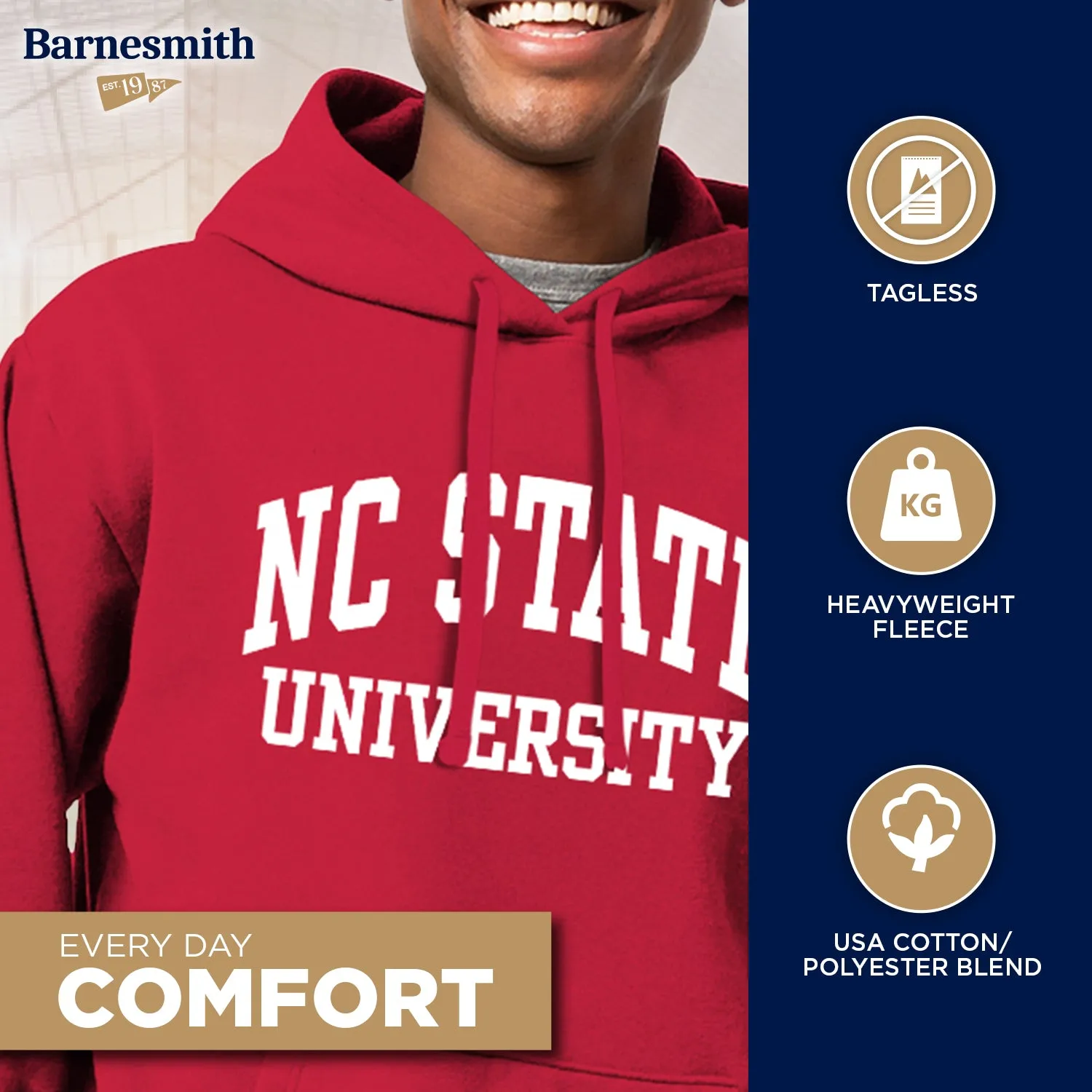 North Carolina State University Classic Hood (Red) sold by Barnesmith product image thumbnail 3