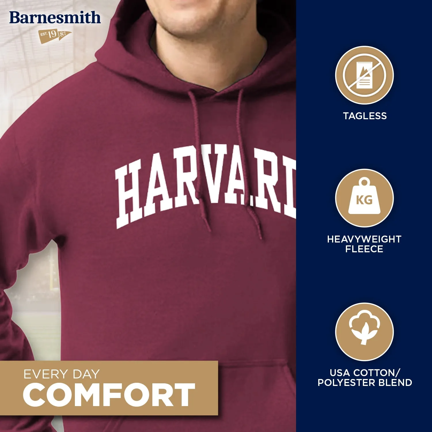 Harvard University Classic Hood (Crimson) sold by Barnesmith product image thumbnail 3