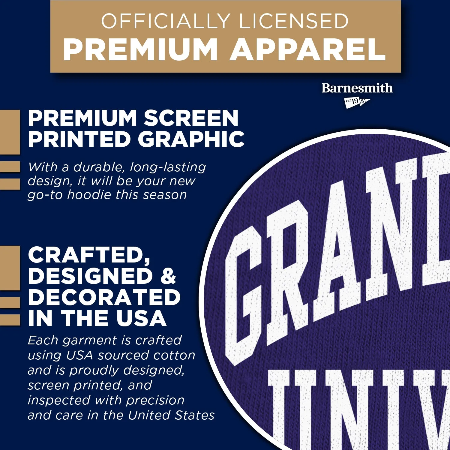 Grand Canyon University Classic Hood (Purple) sold by Barnesmith product image thumbnail 4