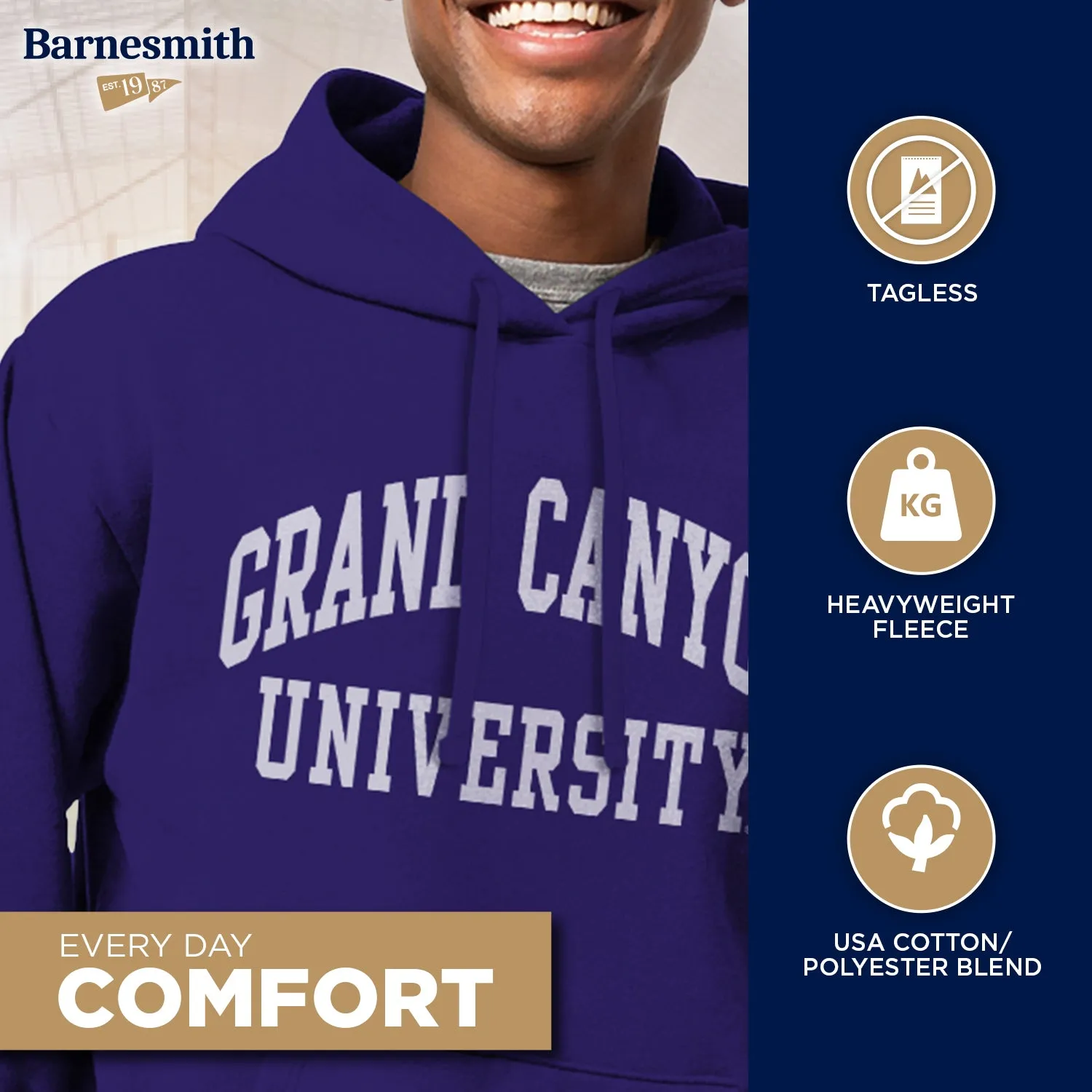 Grand Canyon University Classic Hood (Purple) sold by Barnesmith product image thumbnail 3