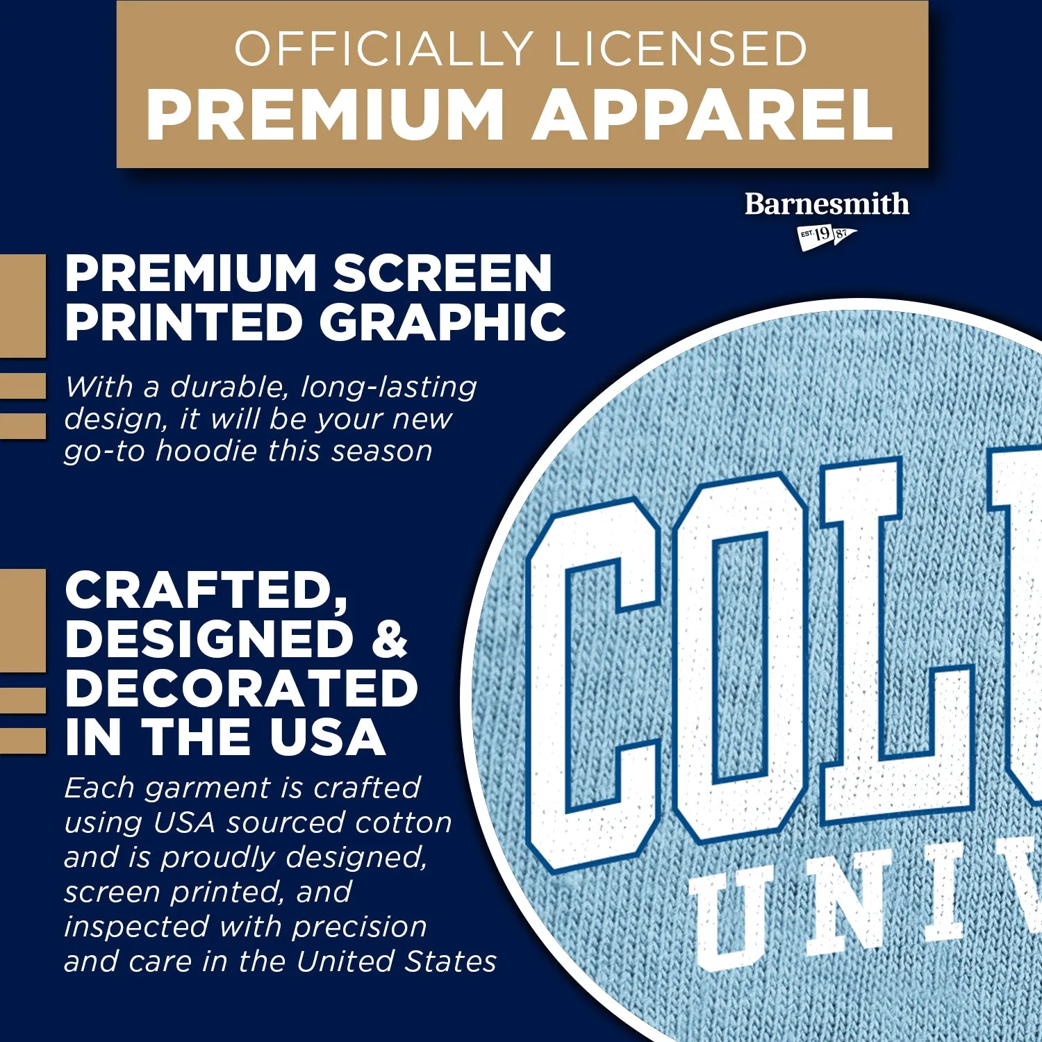 Columbia University Classic Hood (Light Blue) sold by Barnesmith product image thumbnail 4