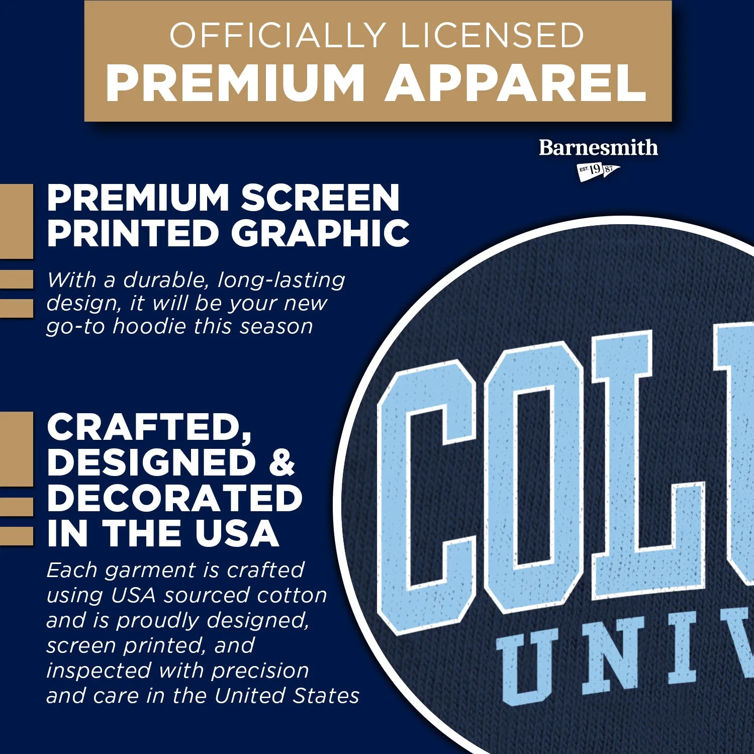 Columbia University Classic Hood (Navy) sold by Barnesmith product image thumbnail 4