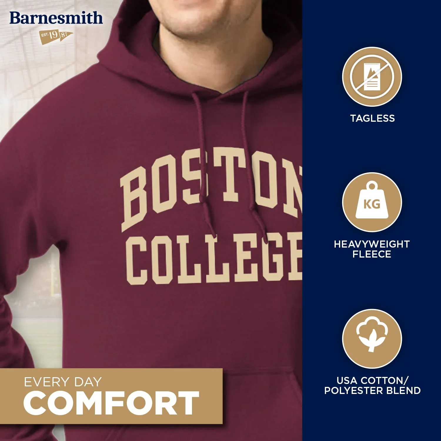 Boston College Classic Hood (Maroon) sold by Barnesmith product image thumbnail 3