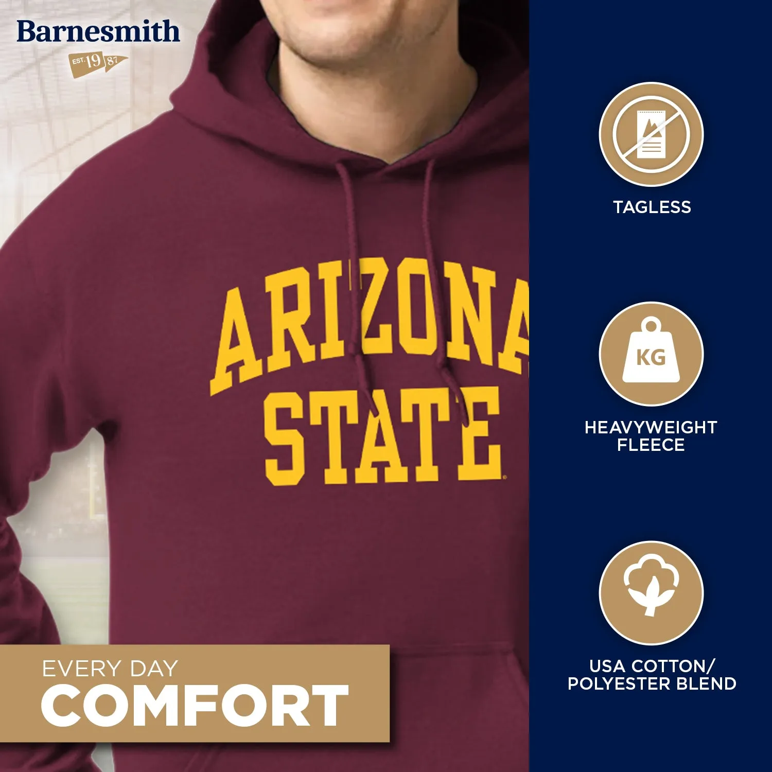 Arizona State Classic Hood (Maroon) sold by Barnesmith product image thumbnail 3