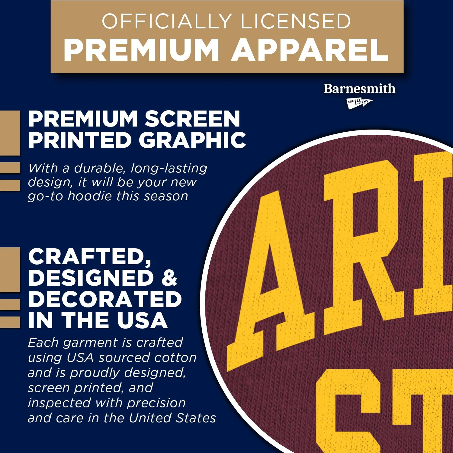 Arizona State Classic Hood (Maroon) sold by Barnesmith product image thumbnail 4