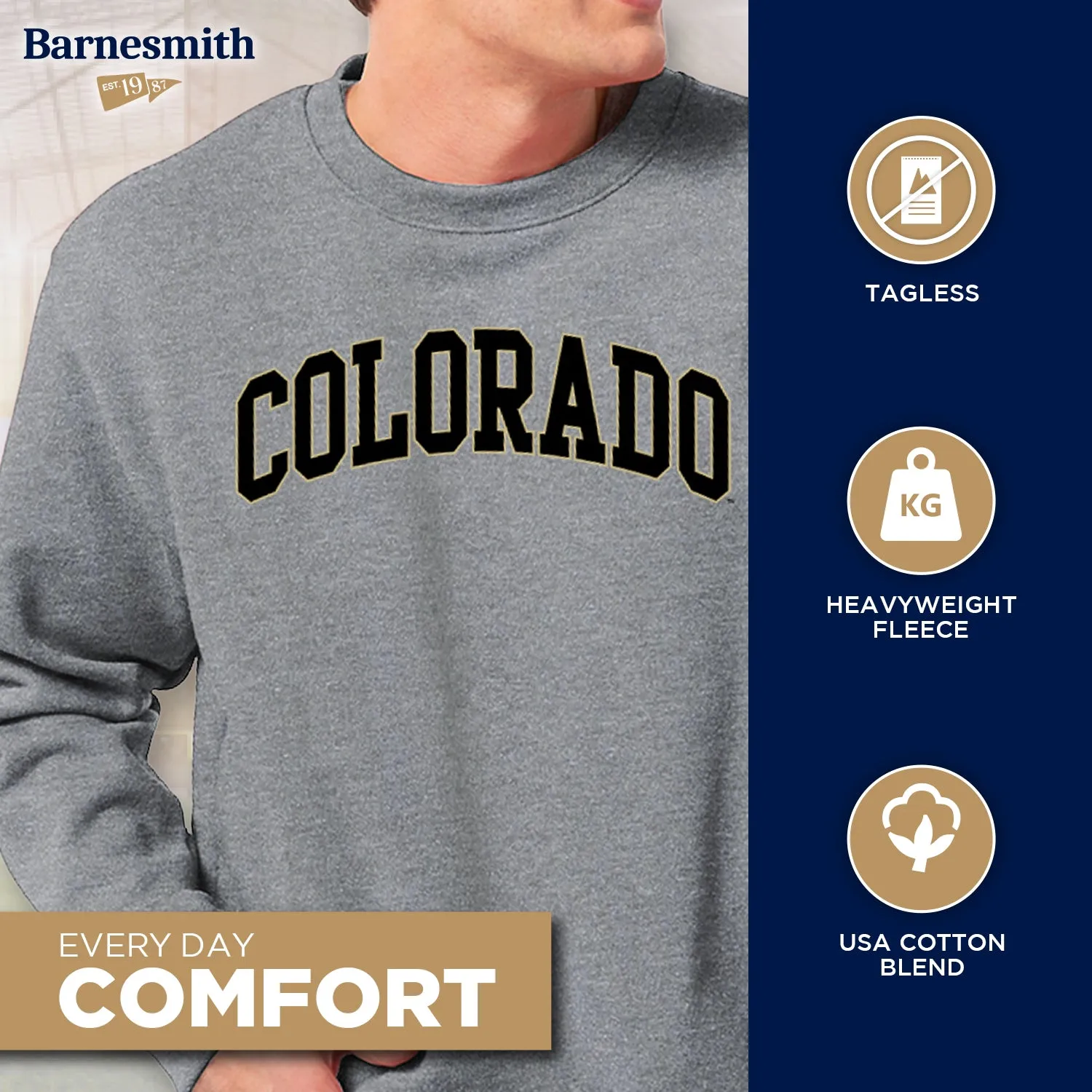 University of Colorado Classic Sweatshirt (Charcoal) sold by Barnesmith product image thumbnail 3