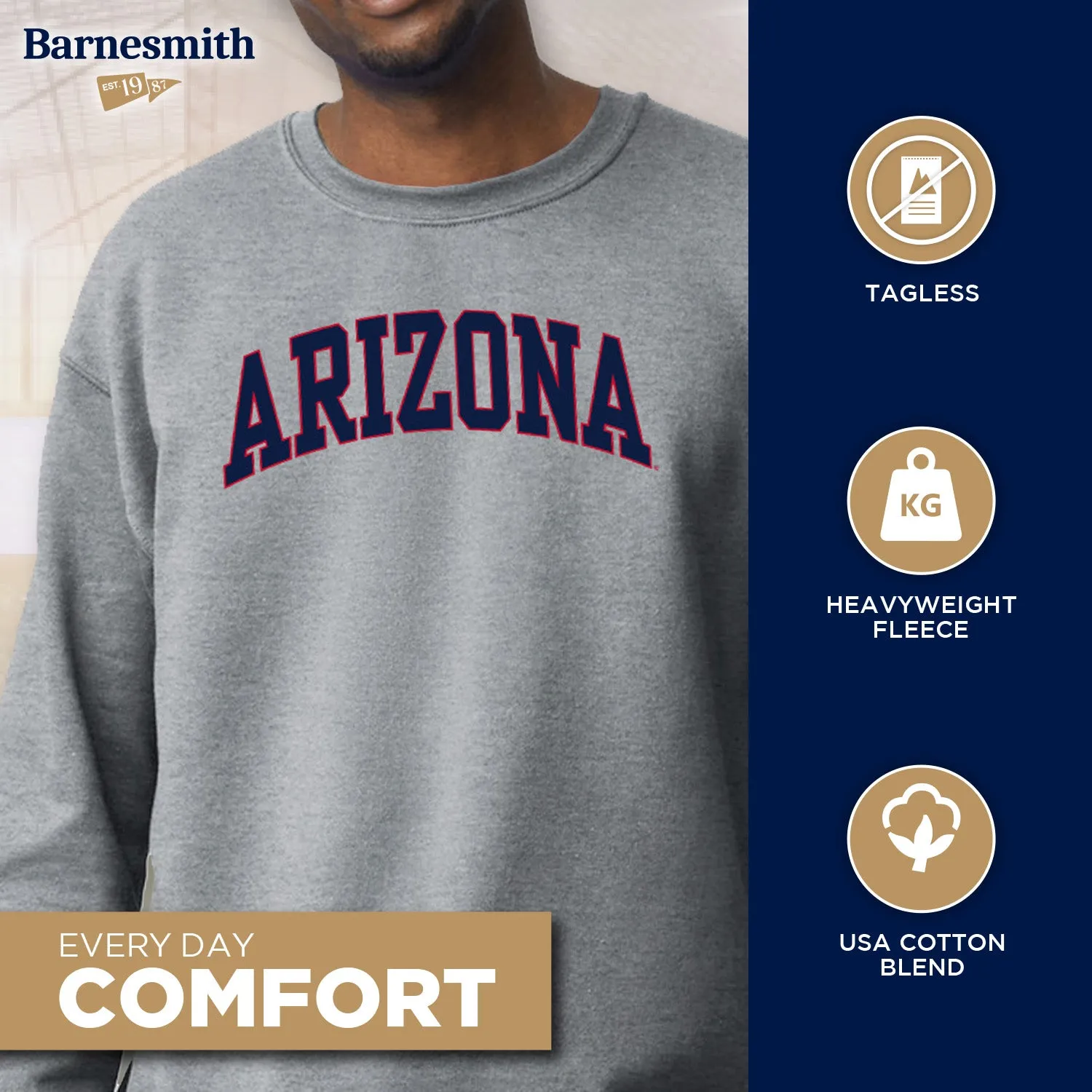 University of Arizona Classic Sweatshirt (Charcoal) sold by Barnesmith product image thumbnail 3