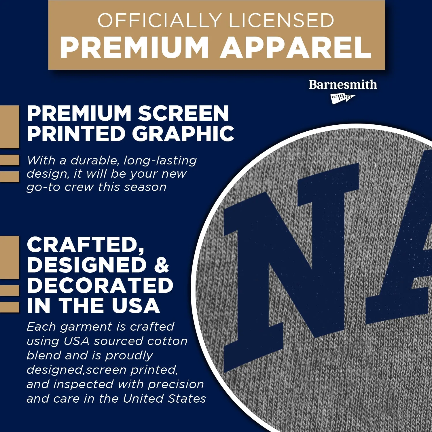 US Naval Academy (Navy) Classic Sweatshirt (Charcoal) sold by Barnesmith product image thumbnail 4