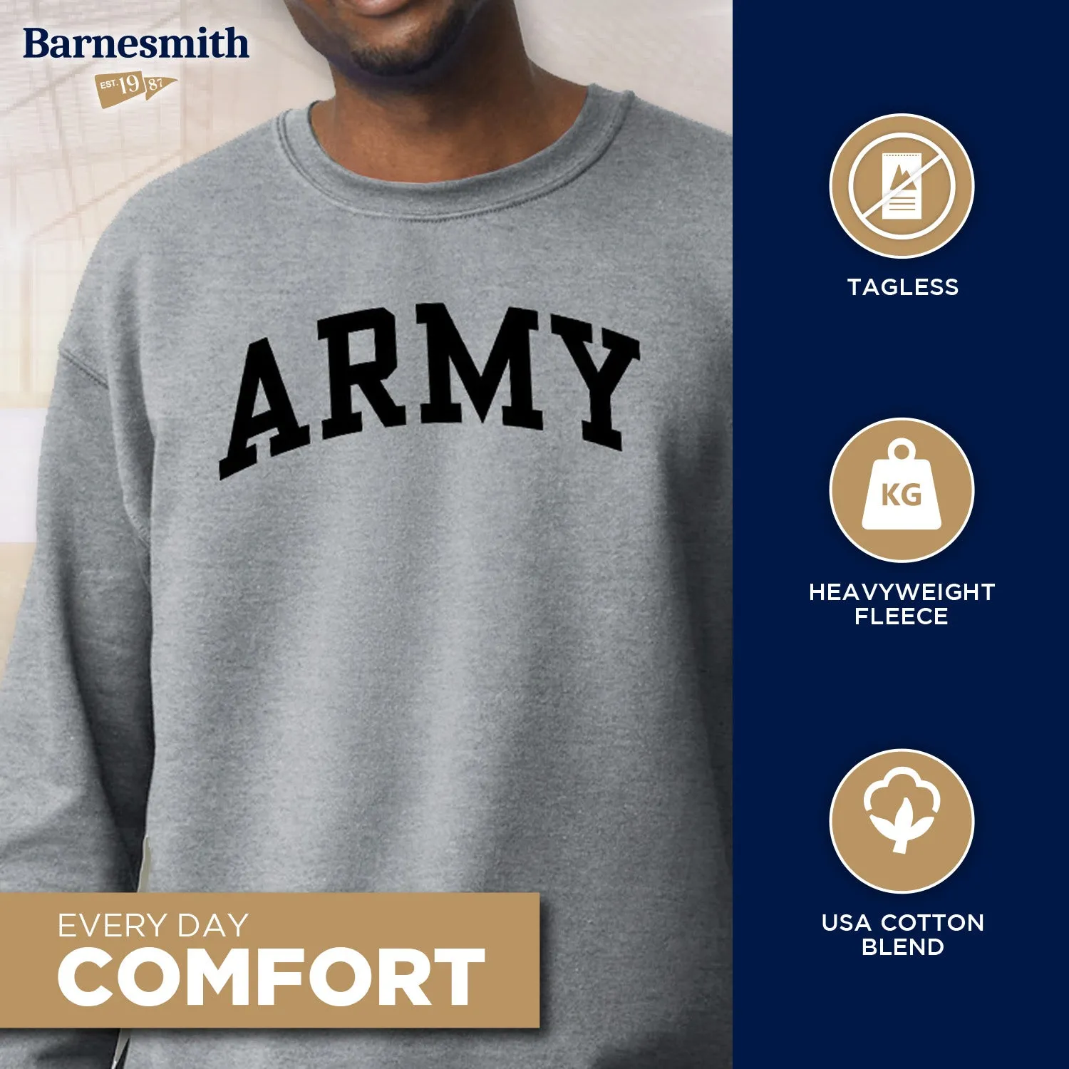 US Military Academy (Army) Classic Sweatshirt (Charcoal) sold by Barnesmith product image thumbnail 3