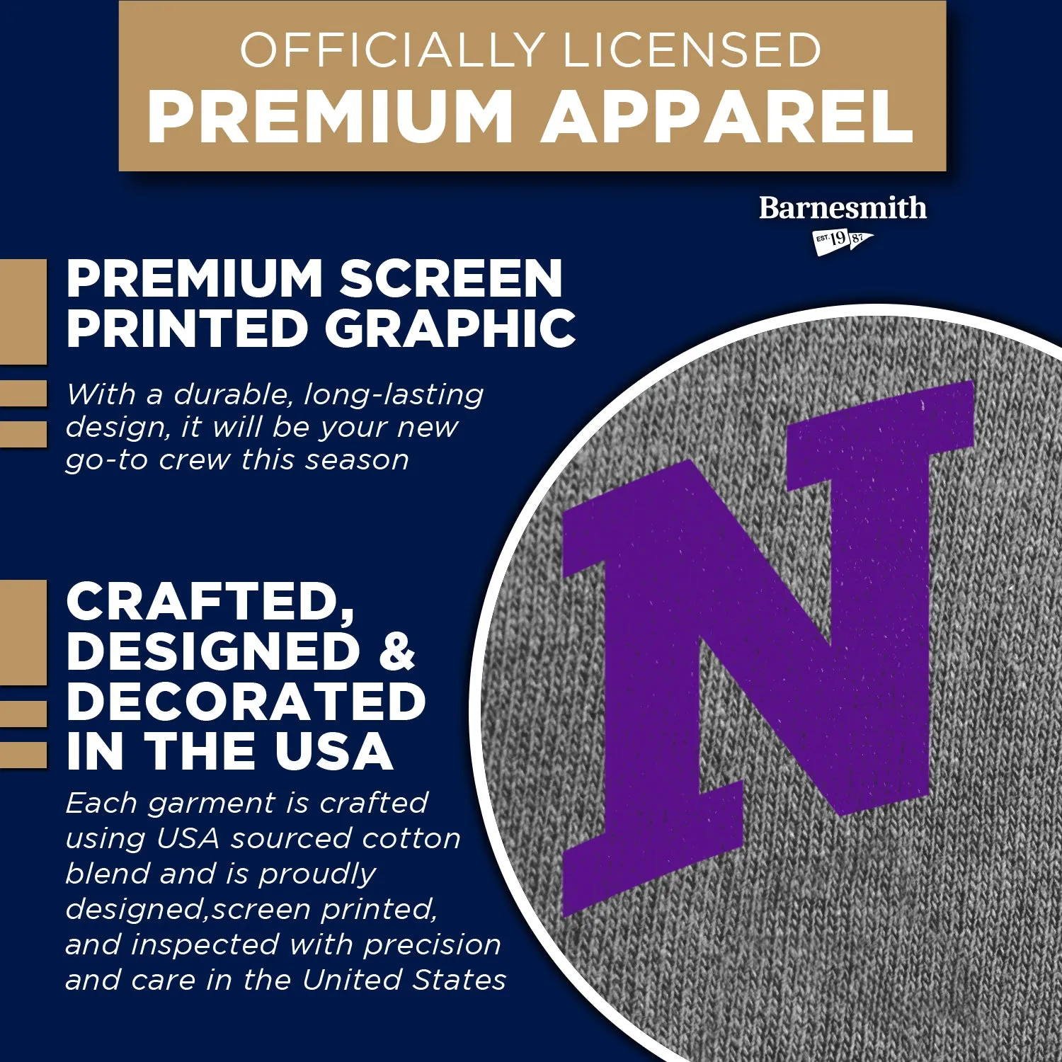 New York University Classic Sweatshirt (Charcoal) sold by Barnesmith product image thumbnail 4